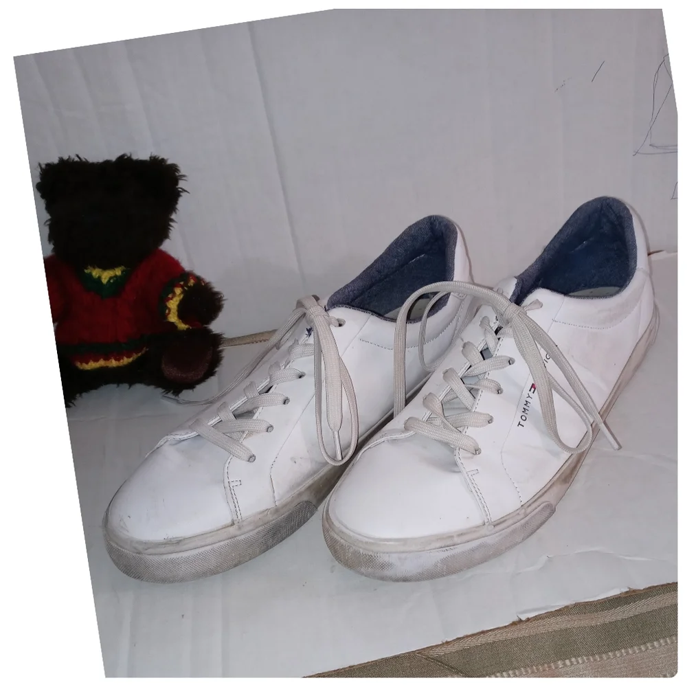 Tommy Hilfiger Men's Ref Low-Top White Sneakers Size 12●